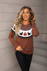 Graphic Pumpkin Halloween Sweater