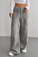 Pockets Wide Leg Knit Pants