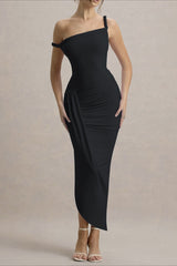 Asymmetrical Bodycon Maxi Party Dress