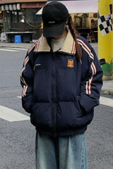 Vintage Quilted Puffer Jacket S / Blue