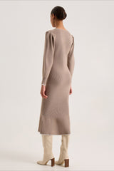 Contrast Trim Ruffle Sweater Dress