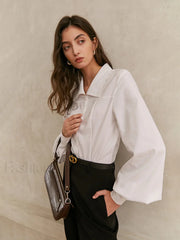Elegant Collar Button Trendy Down Solid Shirt Shirts