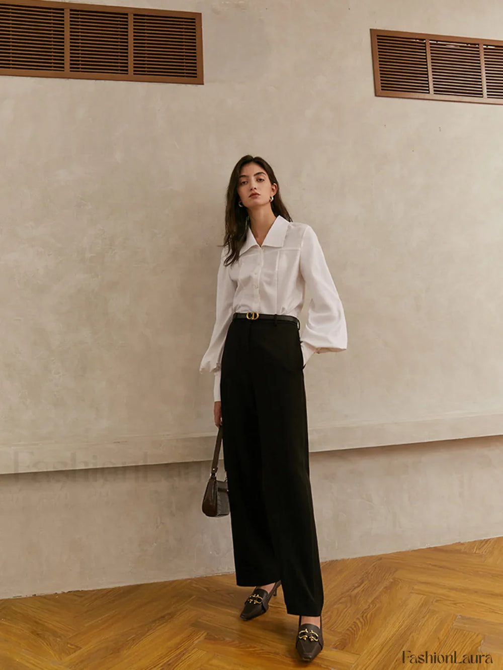 Elegant Collar Button Trendy Down Solid Shirt Shirts