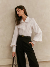 Elegant Collar Button Trendy Down Solid Shirt White / XS Shirts