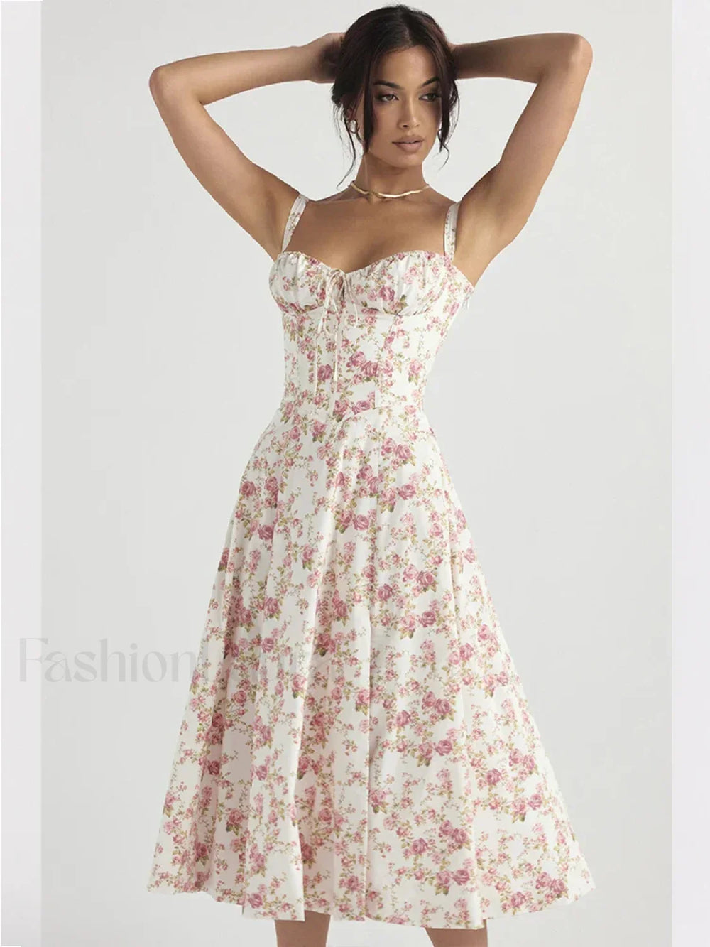 Elegant Floral Side Split Floral Dress