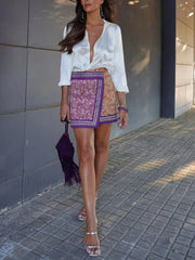 Embroidered Asymmetric Graceful Floral Mini Skirt Multicolor / XS Skirts