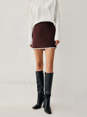 Embroidered Trim Graceful Mini Skirt Skirts