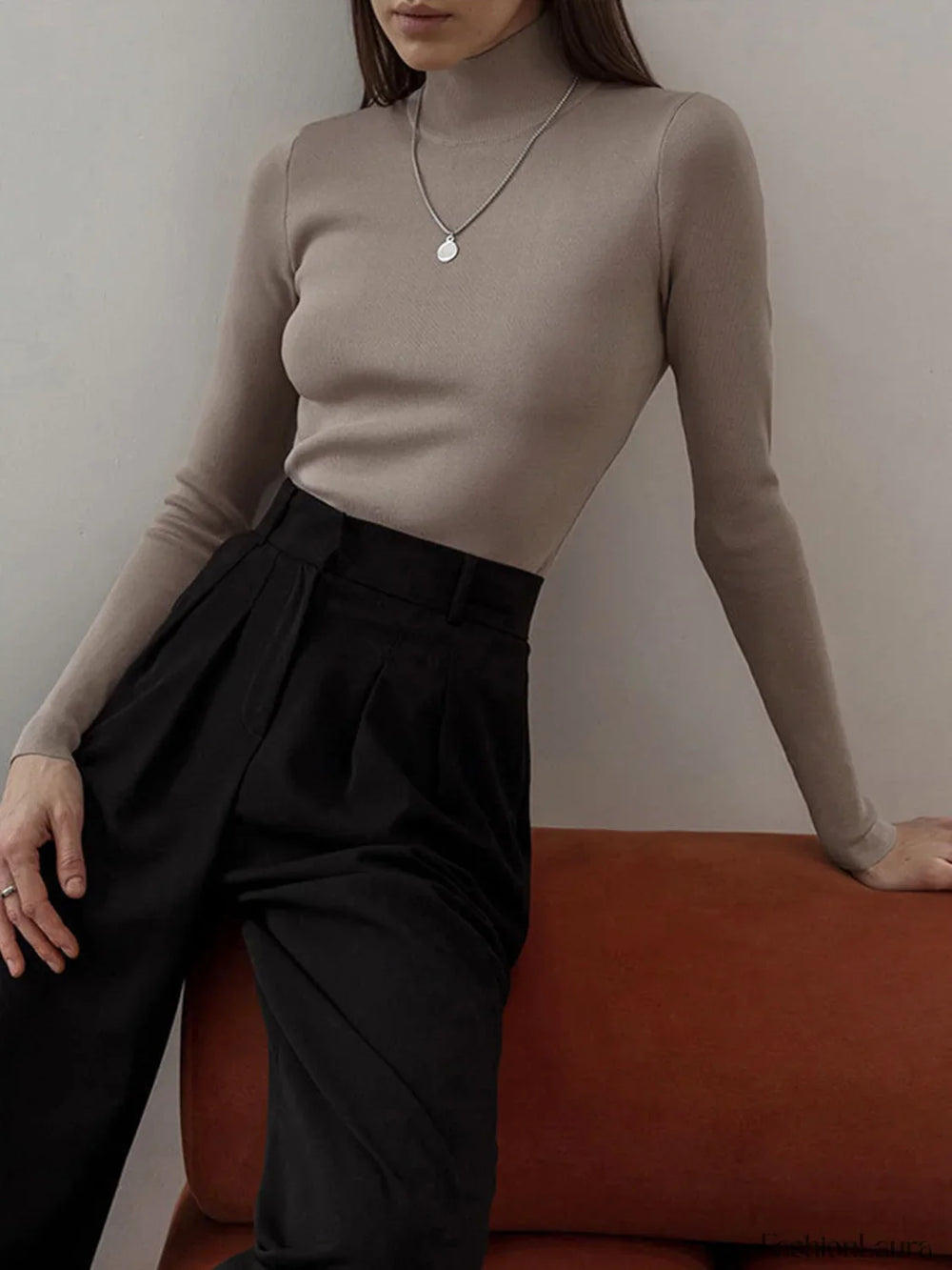Everyday Long Graceful Sleeve Knit Top Sweaters L