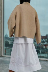 Wool Stand Collar Cropped Coat coats