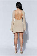 Bell Sleeve Knit Sweater Dress