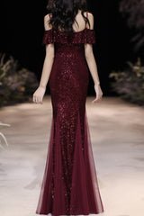 Off Shoulder Sequin Mesh Party Dress