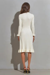 Ruffled Hem Knit Sweater Dress
