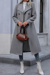 Slim Fit Double Breasted Wool Overcoat