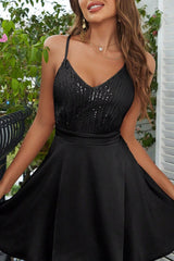 Glitter Backless Party Mini Dress