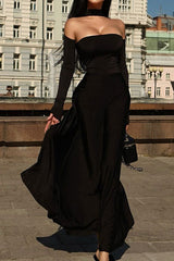 Halter Neck Ball Gown Formal Dress S / Black