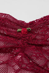 Lace Bustier Ruffle Hem Cocktail Dress