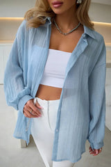 Solid Lightweight Long Sleeve Blouse