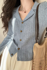 Wool Blend Textured Cardigan