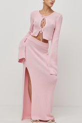 Bell Sleeve Cardigan Set Sweater Dress