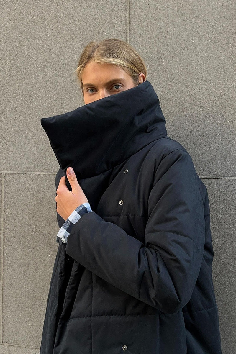 Long Stand Collar Puffer Jacket