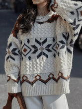 Fair Isle Christmas Pullover Sweater Beige / ONE SIZE Sweaters