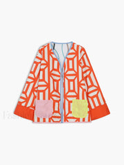 Fantasy World Double Trendy Sided Patchwork Coat Winter Coats