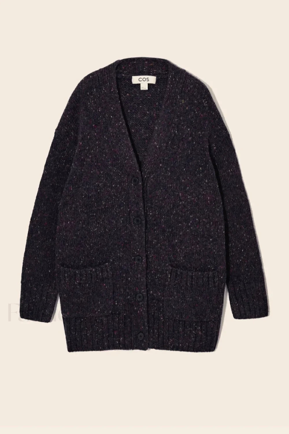 Fashionable Wool Blend Knit Cardiga Navy blue / XS