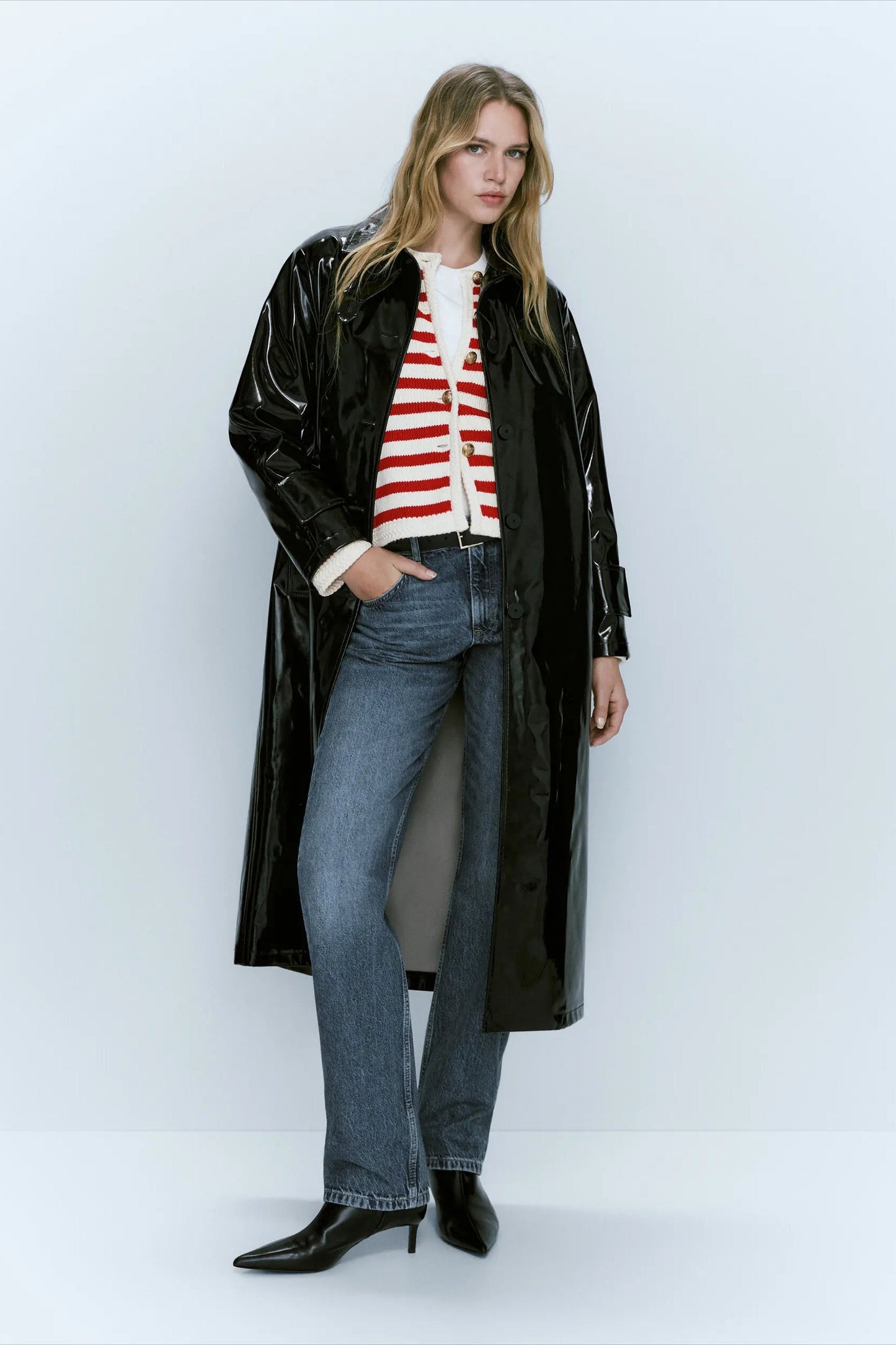 Striped Slim Fit Knit Cardigan