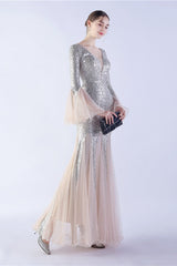 Sequin Ruffled Mesh Party Dress