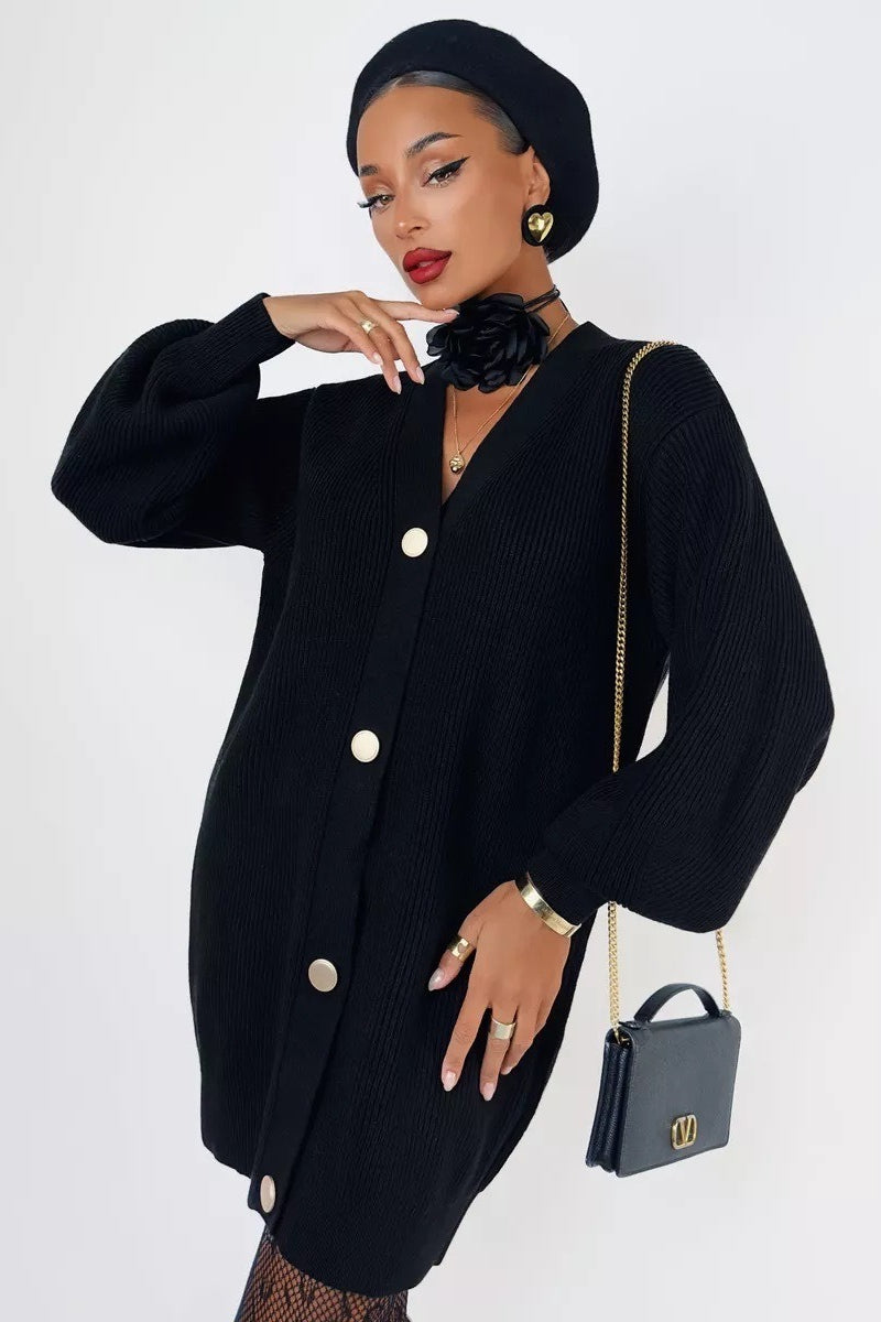 Solid Color Relaxed Knit Cardigan