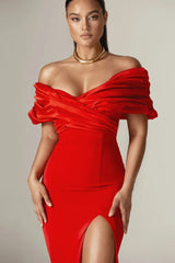 Ruched Bustier Bodycon Formal Dress