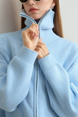 Slouchy High Neck Loose Solid Sweater