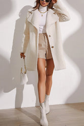 Longline Lapel Plush Winter Coat White / S coats