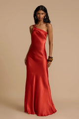 Satin One Shoulder Bodycon Formal Dress