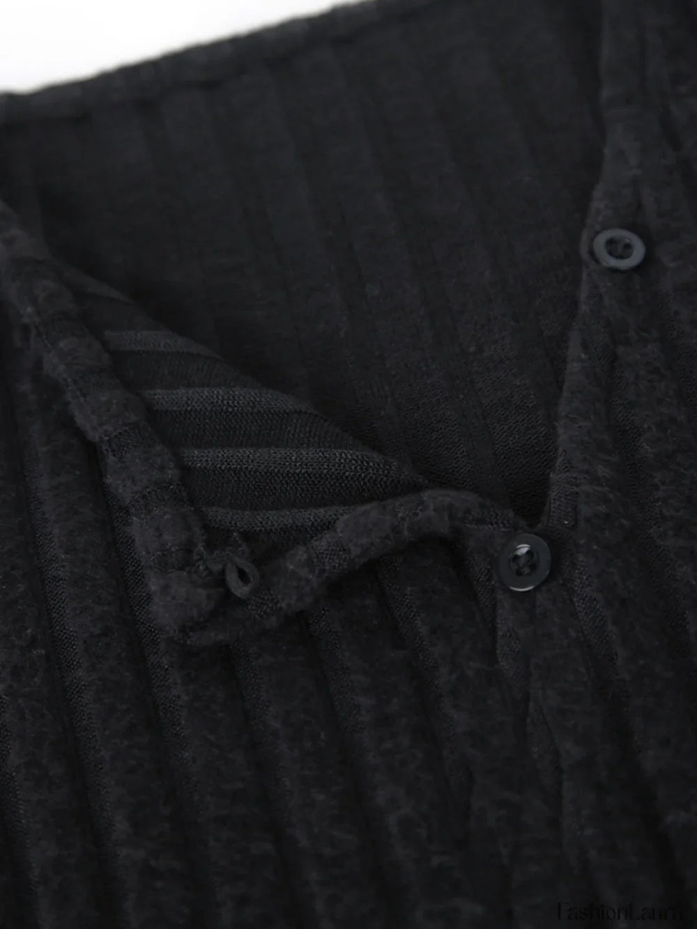 Flare Cuff Graceful Ribbed Knit Top Shirts