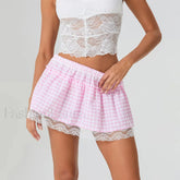 Floral Lace Patchwork Mini Skirt