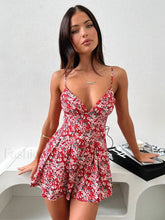 Floral Print Deep V Backless Sexy Dress Women Bodycon Floral Dress