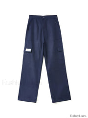 Fold Over Waist Y2K Straight Leg Pants Straight Leg Pants