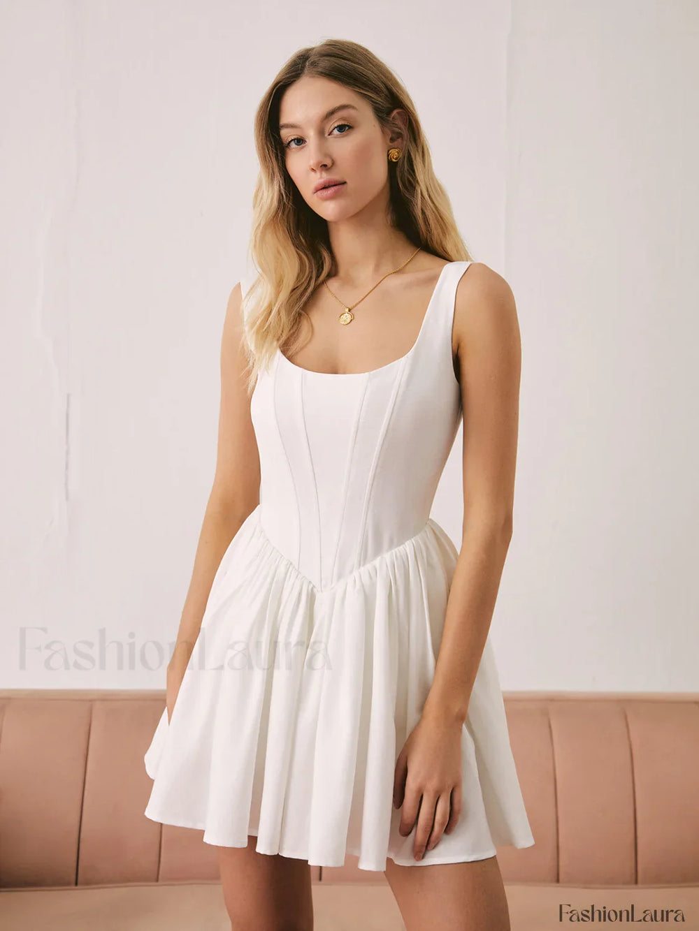 French Elegant Graceful Solid Short Dress Dresses