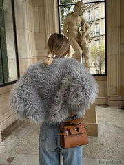 Fuzzy Faux Graceful Fur Short Coat Women Faux Fur Coats