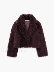 Fuzzy Faux Graceful Fur Short Coat Women Faux Fur Coats