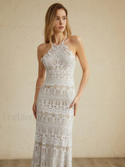Glamorous Lace Graceful Halter Long Dress Dresses