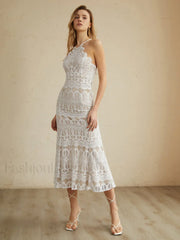 Glamorous Lace Graceful Halter Long Dress Dresses