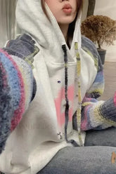 Glitter Sequin Loose Fit Hooded Hoodie