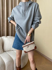 Half Zip Graceful Double Pockets Hoodie Sweatshirts