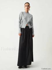 Half Zip Graceful Fuzzy Sweater Sweaters L