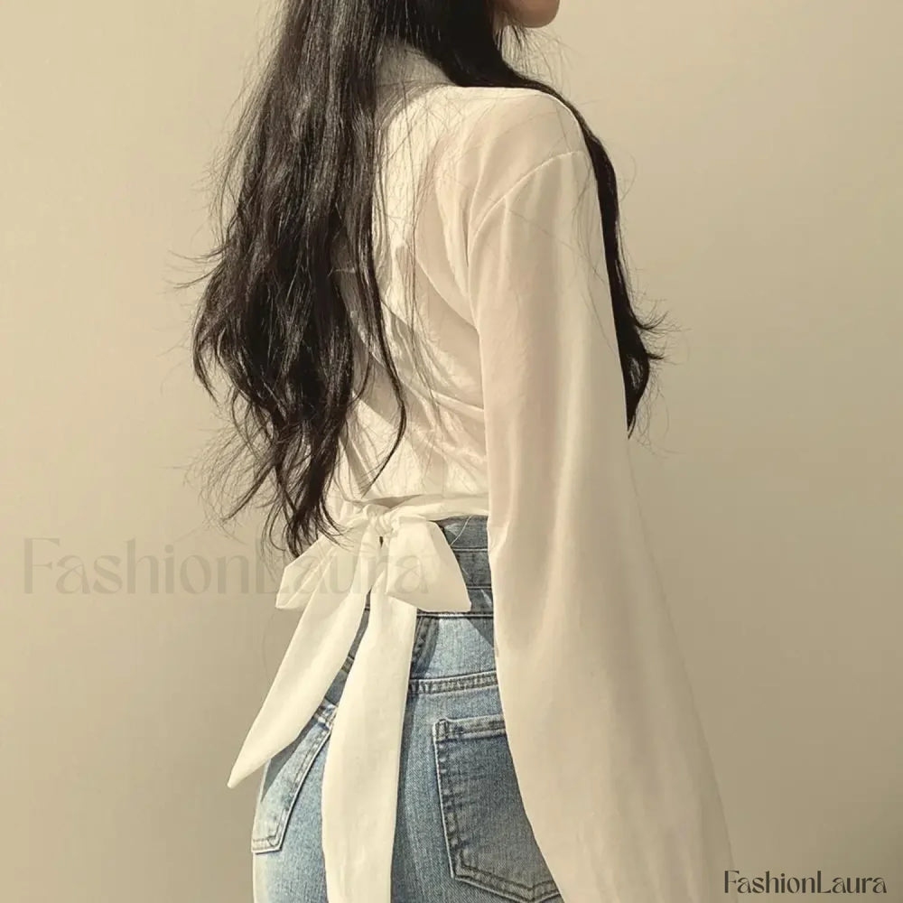 Harajuku Sexy Korean Black Female Blouse