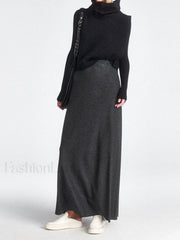 High Waist Graceful Flowy Maxi Skirt Skirts