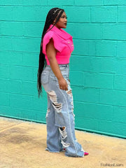 High Waist Ripped Jeans Jeans