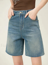 High Waisted Denim Vintage Washed Short Blue / S